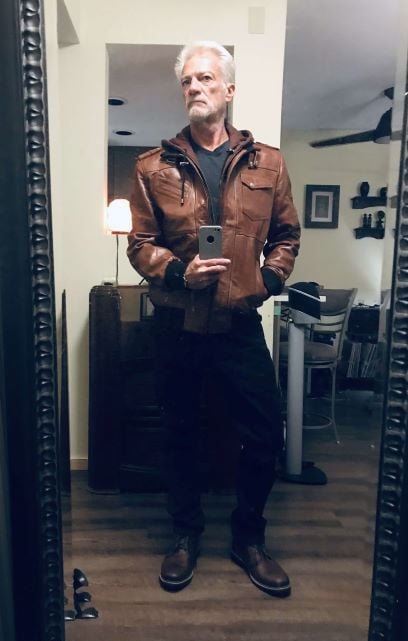 Edinburgh brown hooded leather jacket