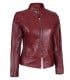 Women Maroon Leather Jacket