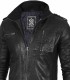Tavares Wash black Leather Jacket