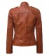 Tan Leather Jacket with Straps