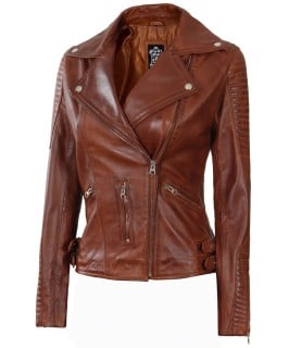 women leather jacket biker style