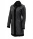 black shearling leather coat women