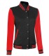 black and red letterman womens style