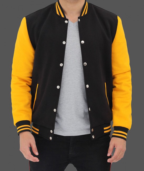 Black and Yellow Letterman Jacket