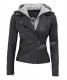 Womens Hooded Leather Jacket