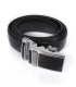 Silver Black Buckle Leather Belt in black color
