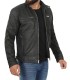 black leather racer jacket