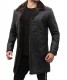Mens black leather coat