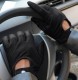 Black Driving Leather Gloves