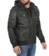 Edinburgh Snuff Hooded Leather Jacket Mens