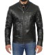 Black Everhart Cafe Racer Leather Jacket