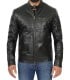 Black Everhart Cafe Racer Leather Jacket