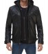 Mens hooded leather jacket