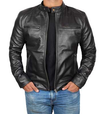 Stylish Black Leather jacket for men with sleek design