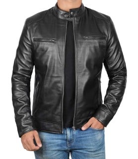 black genuine leather jacket