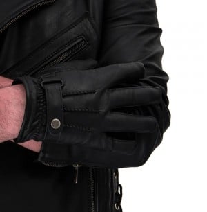 Men Black Driving Lined Gloves