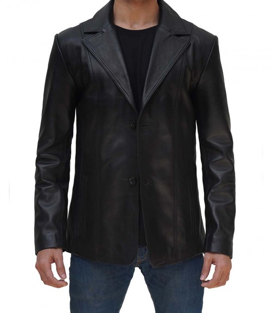 Mens Leather Blazer