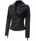 Black biker leather jacket for women