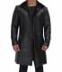 Black shearling leather coat