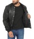Black Portwood Bomber Style Snuff Leather Jacket