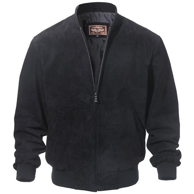 Black Suede Bomber style Jacket For men