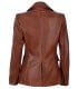 Cognac leather blazer jacket for women