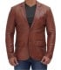Dark Brown mens leather jacket
