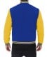 yellow and blue baseball letterman jacket