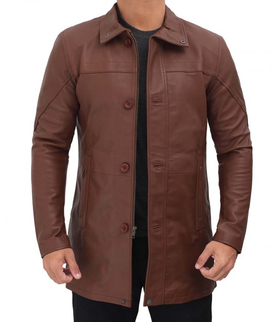 tan leather carcoat