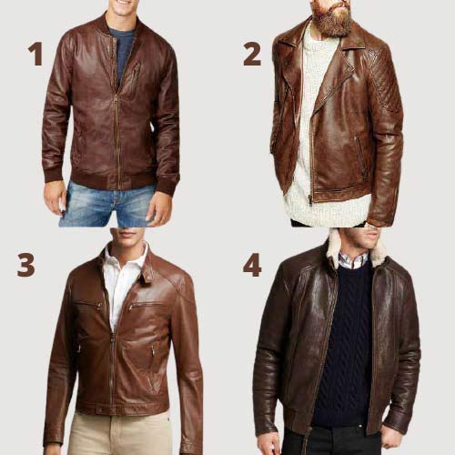 Brown leather jacket style ideas for men