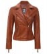 brown biker leather jacket for women