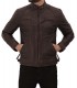 mens dark brown distressed leather jacket