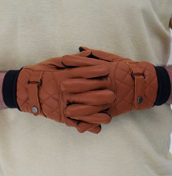 leather cashmere gloves