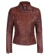 brown leather biker jacket for women