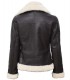brown shearling bomber leather jacket