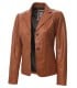tan leather blazer jacket