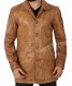 brown leather mens coat