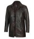 dark brown distressed leather coat