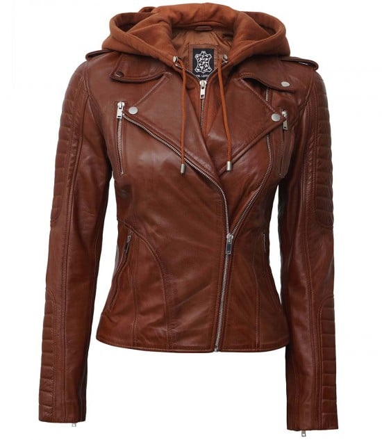 Leather Jacket With Hoodie Women