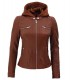 hooded brown jacket for women
