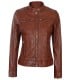 cognac motorcycle leather jacket women