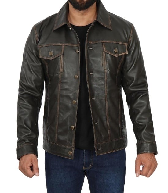 Fernando dark brown leather jacket