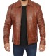 mens brown vintage leather jacket