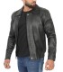 mens snap closure leather jacket
