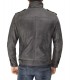 men distressed leather jacket