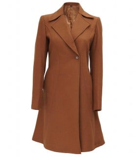Womens Double Breasted Camel Brown Coat