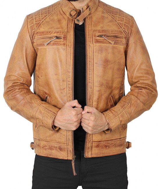 camel leather jacket