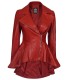 Red Peplum Leather Jacket