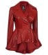 Women Casual Red Leather Jacket
