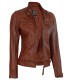 cognac leather biker jacket